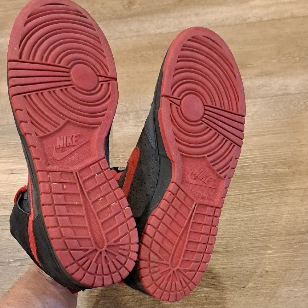 Sold On DP Nike Dunk High Gray 317982-062 Red Suede 2008 Rare Black Bred Mens 9 - Picture 8 of 8